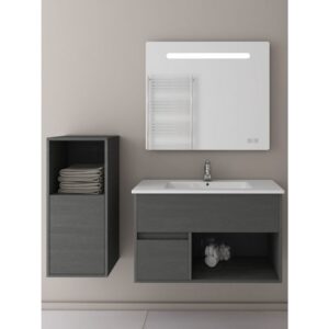 Drop Sorrento 85 Graphite Wood-2 Έπιπλο Μπάνιου Μοντέρνο