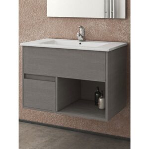 Drop Sorrento 75 Cement Wood Βάση Επίπλου Μπάνιου Με Νιπτήρα