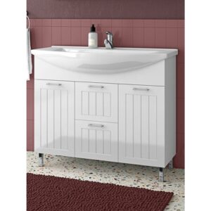 Drop Ritmo 95 White Βάση Επίπλου Μπάνιου Με Νιπτήρα