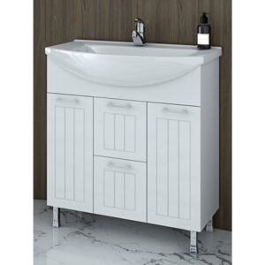 Drop Ritmo 75 White Βάση Επίπλου Μπάνιου Με Νιπτήρα