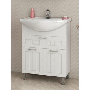 Drop Ritmo 65 White Βάση Επίπλου Μπάνιου Με Νιπτήρα