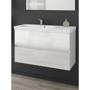 Drop Luxus 85 White Βάση Επίπλου Μπάνιου Με Νιπτήρα