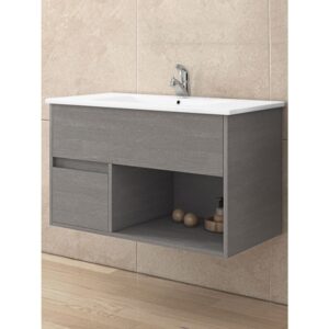 Drop Sorrento 85 Cement Wood Βάση Επίπλου Μπάνιου Με Νιπτήρα