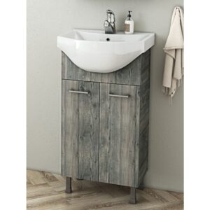 Drop Ritmo 45 Smoked Oak Βάση Επίπλου Μπάνιου Με Νιπτήρα