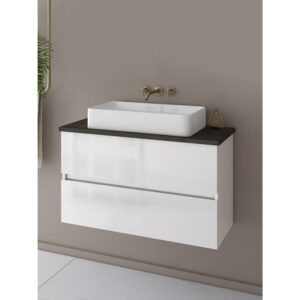 Drop Luxus 70 White-Top-2 Βάση Επίπλου Μπάνιου Με Νιπτήρα