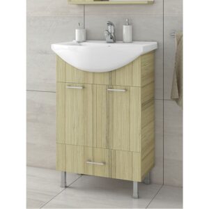 Drop Ritmo 55 Natural Oak Βάση Επίπλου Μπάνιου Με Νιπτήρα