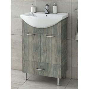 Drop Ritmo 55 Smoked Oak Βάση Επίπλου Μπάνιου Με Νιπτήρα