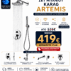 Σετ μπαταριών μπάνιου KARAG ARTEMIS Cromo 4 τεμαχίων σε προσφορά 419€ με μπαταρία ντους, νιπτήρα και μπιντέ