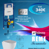 Σετ Εντοιχισμού Geberit 111.153.00.1 Delta 01 Χρωμέ με Κρεμαστή Λεκάνη HÄNNE REME Tornado Soft Close