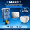 ετ εντοιχισμού Geberit Sigma 8cm με πλακέτα χρωμέ και κρεμαστή λεκάνη HÄNNE REME Tornado Soft Close σε προσφορά 285€.