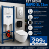Σετ GROHE Rapid SL 12cm με κρεμαστή λεκάνη Capri Round S Rimless σε προσφορά 299€